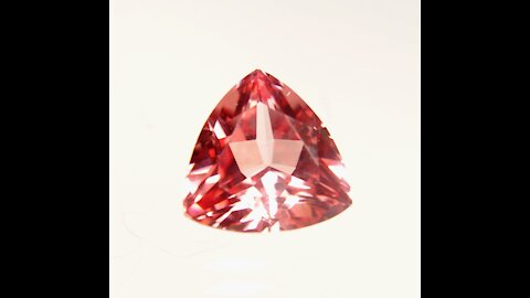 Czochralski Pulled Sapphire Pinkish Orange Padparadscha Trillion