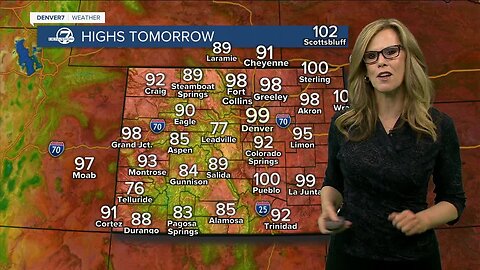 Back to school forecast, near 100 for the day