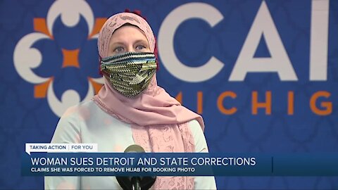 Woman sues Detroit, state corrections claiming she was forced to remove hijab for booking photo