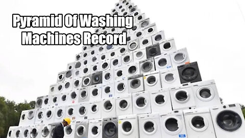 British 44 foot pyramid 🔺f washing machines🧼 breaks Guinness World Record