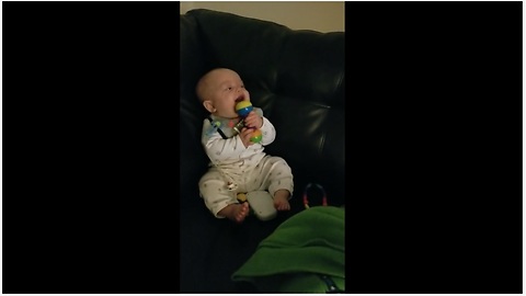 Baby's hysterical giggles are extremely contagious!