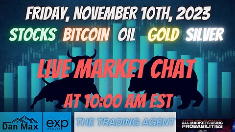 Live Market Chat for Friday, November 10th, 2023 for #Stocks #Oil #Bitcoin #Gold and #Silver