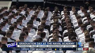 President Trump delivers commencement speech at Naval Academy Graduation