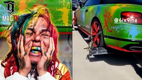 6ix9ine Vehicles Allegedly Being Seized By The IRS With Bullet Holes In The Window!