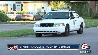 Three children, 1 adult struck by vehicle on Indy’s east side