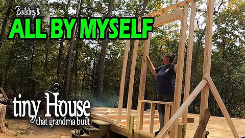 STANDING WALLS SOLO, The Tiny House that Grandma Built, ALONE, Single Woman, Homestead in the Woods