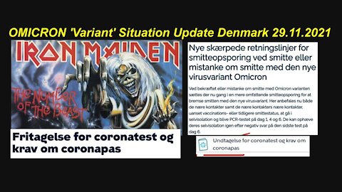 OMICRON 'Variant' Situation Update Denmark Monday 29.11.2021