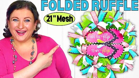 NEW How to make FOLDED RUFFLE WREATH Base using 21 inch Deco Mesh