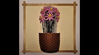 How to make a flowering cactus in basket with quilling