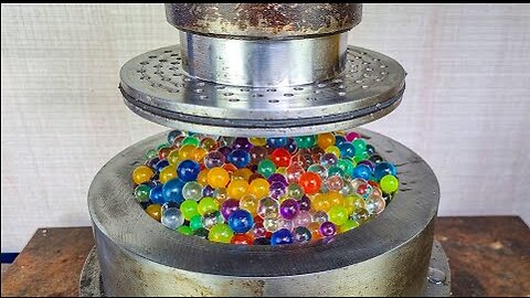 Pressing Orbeez Through Small Holes with Hydraulic Press - Satisfying Video COMPILATION