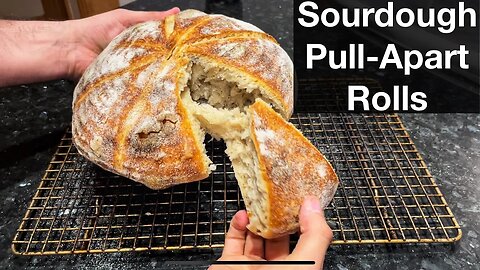 Turn a loaf of sourdough bread into crusty rolls