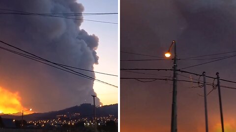 Smoke looms over Esquel after fire in Los Alerces National Park