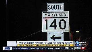 Part of Reisterstown Road near I-695 to close for 2 months