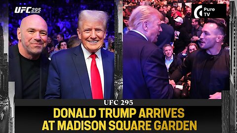 Donald Trump ARRIVES at MSG to attend #UFC295 flanked by Kid Rock, Dana White and Tucker Carlson