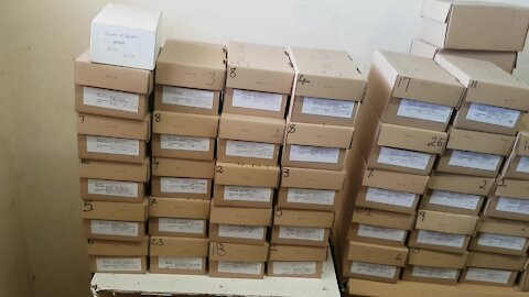 SOUTH AFRICA - Cape Town - Boxes of ashes at Salt River Forensic Pathology Services (Video) (xbS)