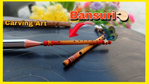 I Carve A Bansuri From A Pencil | Krishna Janmashtami Special 🤩🙏🏻 | Pencil Carving Art