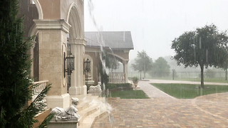 Extreme Torrential Rain Creates Waterfall at Casa Bella Estate