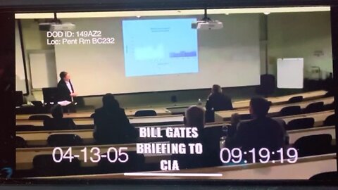 Bill gates presenting virus to cia