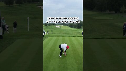 Trump teeing off at the LIV Golf Pro-Am #shorts #trump #donaldtrump #livgolf