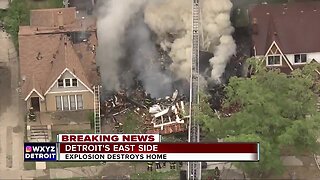 Emergency crews on the scene of house explosion on Detroit's east side