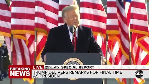 President Trump speaks from Joint Air Base Andrews