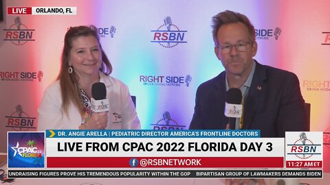 Dr. Angie Arella from Americas Frontline Doctors Interview with RSBNs Brian Glenn CPAC 2022