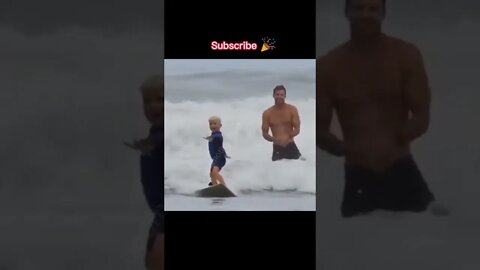 Amazing! father's surf lessons. #shorts
