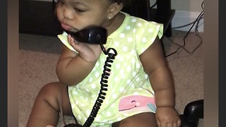 Baby Girl Takes Phone Calling To A Whole Other Level