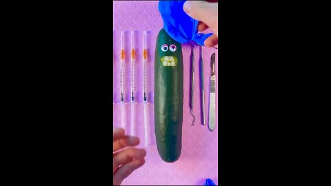 EMERGENCY #fruitSurgery! Cucumber gives birth to twins