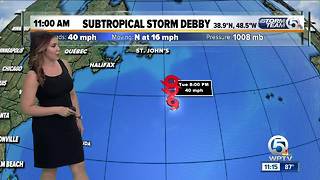 Subtropical Storm Debby forms in the North Atlantic