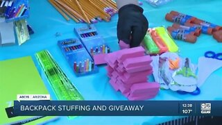 "We've Got Your Back" backpack stuffing and giveaway