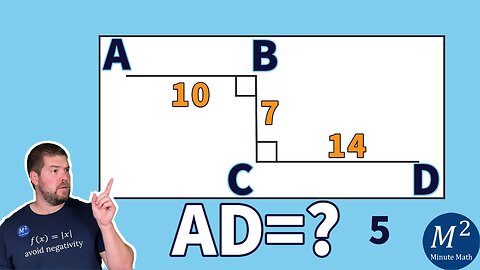 Find the Distance between AD using Geometry | Minute Math #geometry