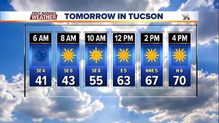 Rain moves out and sunshine comes into Southern Arizona