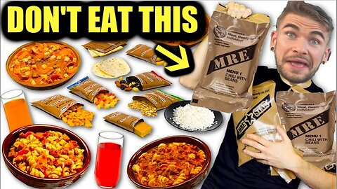 MILITARY RATION FOOD CHALLENGE & MRE Taste Test (Meal Ready To Eat) Q&A! Trying ARMY Ration Food