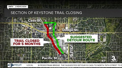 Omaha's Keystone Trail closing for 5 months starting Wednesday
