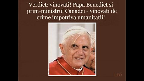 Şocant ! - Papa Benedict acuzat și condamnat pentru crime împotriva umanității !
