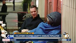 Newsom joins volunteers for San Diego County homeless count