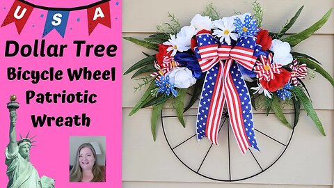 Patriotic Bicycle Wheel Wreath ~ Dollar Tree Bicycle Wheel Wreath ~ New Technique!