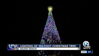 100-foot Christmas tree lit in Delray Beach