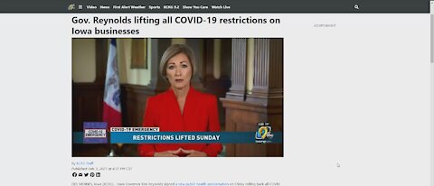 Iowa Gov Lifting Mask and all Covid Restrictions in State