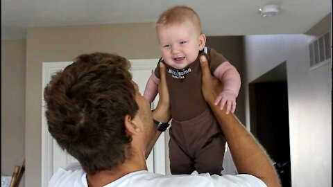 Baby Giggles With Daddy