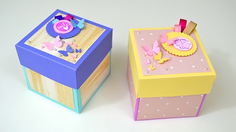 DIY paper craft ideas: Mother's Day unfolding box card