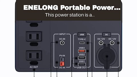 ENELONG Portable Power Station 1000W: 1100Wh Solar Generator (Peak 2000W) with 3 x 110V AC Outl...