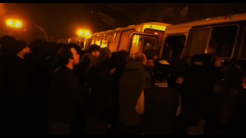 Anti-Government Protesters Try To Overturn Buses In Republic of Abkhazia