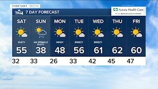 Warm front moves in Saturday afternoon