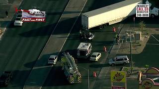 Semi involved in crash near Bonanza, Nellis