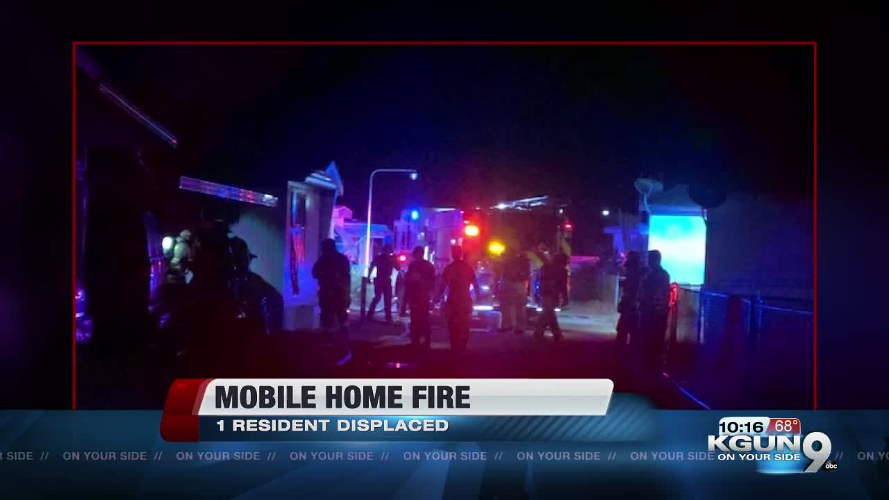 1 person displaced after mobile home fire near Fort Lowell and Romero roads