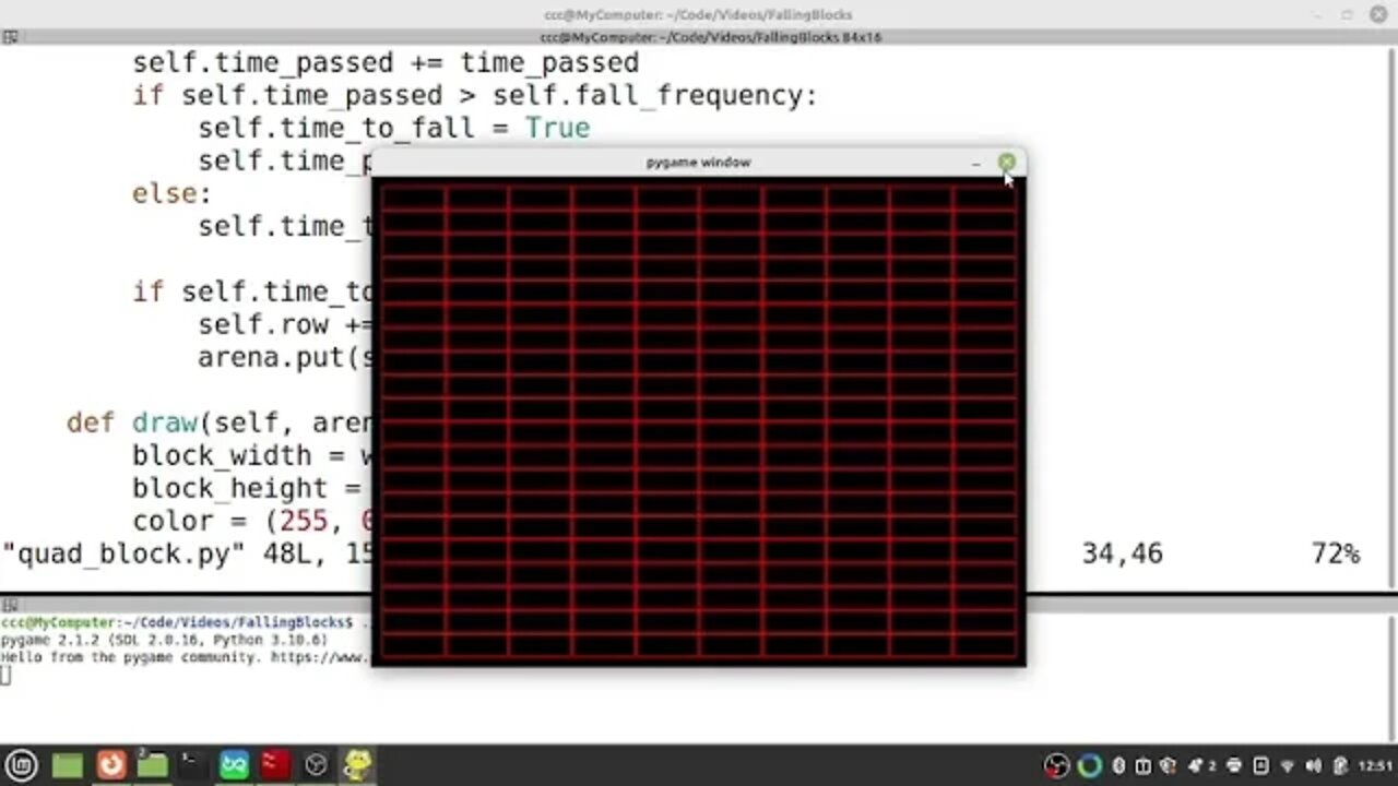 Python Tetris Part 8 (landing block)