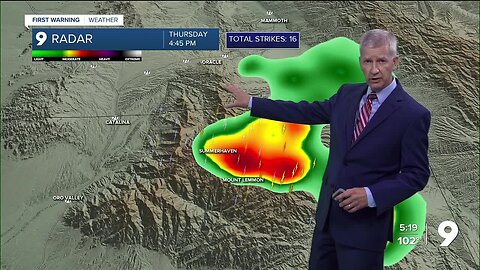 Severe storms hitting Oro Valley and Arivaca areas Thursday