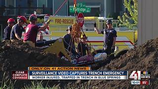 Crews rescue man from trench in Blue Springs